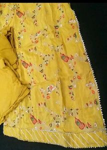 Yellow Floral Print Salwar Kameez