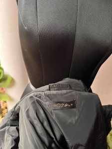 Black Puffer Vest with Fur Hood