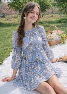 Floral Print Tiered Mini Dress