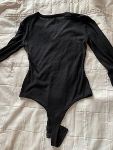 H&amp;M Black Ribbed Bodysuit