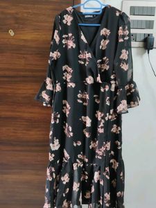 Floral Print Wrap Dress