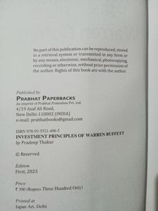 Investment Principal Of Warren Buffett Book