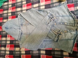 Light Blue Cotton Denim With Hood