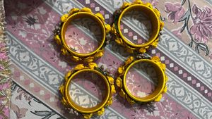Yellow flower bangles