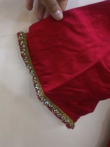 Red Embellished Kurta