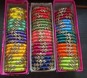 10 Colors Customized Silk Bangles 10 Sets