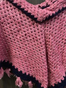 Pink Crochet Poncho