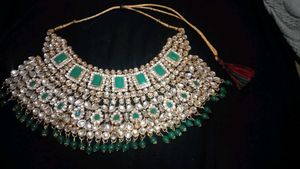 Emerald &amp; Pearl Bridal Jewelry Set