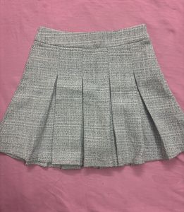 Blue Tweed Short Skirt