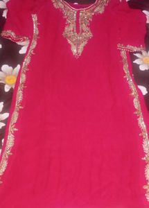 Beautiful Pink Suit With Hand Work Embroidery