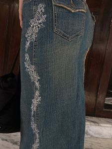 Denim Low Rise Mermaid Skirt