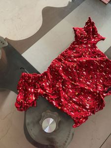 Red Floral Off-Shoulder Top