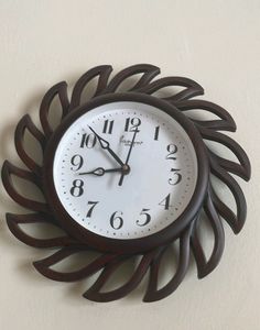 Beautiful Wall Clock Antoque Wooden Type Finishing. Made Of Fiber