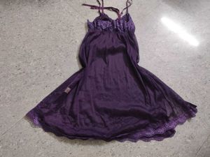 Purple Lace And Net Lingerie