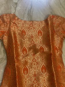 Orange Brocade Kurti