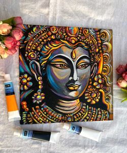 Krishna Abstract Painting On Canvas