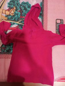Pink Knit Hoodie