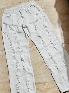 SHEIN Stylish White Jeans