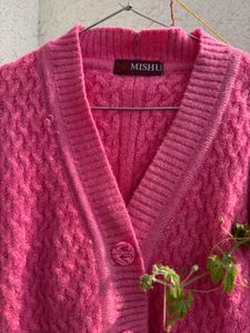 Pink Knit Cardigan