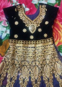 Elegant Blue &amp; Gold Lehenga