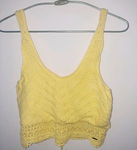 Light Yellow Crochet Top