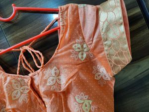 Elegant peach Floral Saree