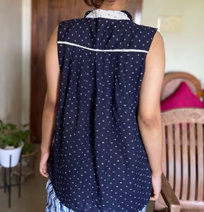 Navy Sleeveless Top