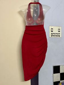 Rare Women Red Sexy Wear Bodycott One Piece