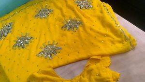 Chiffon Bright Yellow ✨Saree Blouse