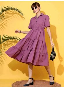 With Tag Ruffle Midi Dress