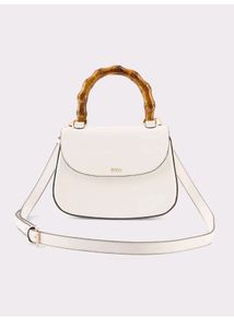 Iykyk White Bamboo Handle Sling Bag