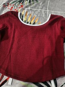 Burgundy Cropped Top