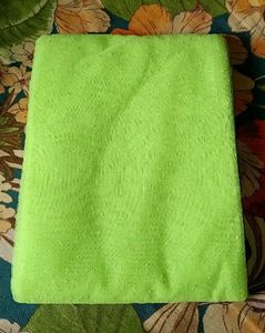 lemon green lightweight net saree