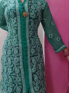 Elegant Embroidered Chikankari Kurta Without Inner