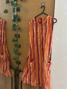 Boho Orange Sleeveless Dress