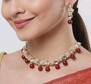 Beautiful Kundan Choker Wit Loreals 🫶.   Handmade By Me.   Unused Necklace Colour Customisation Available