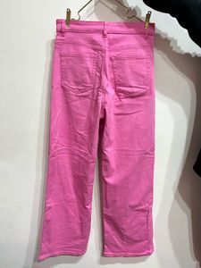 H&amp;M Pink Wide Leg Denim Jeans