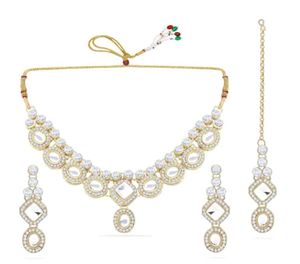 Necklace Set With Mangtika And Earrings