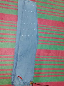 Pearl Embellished Denim Jeans