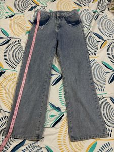 Trendy Patchwork Wide Leg Jeans