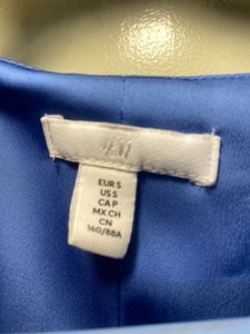 Blue Satin Wrap Top