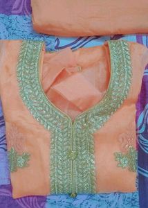 Beautiful Peach 🍑 Colour Kurta Pant Set