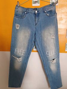 Distressed Blue Jeans, 30 Waist Size