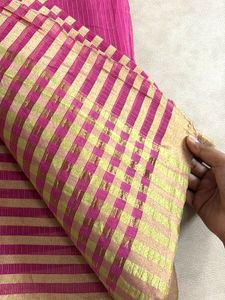 Pink Super Net Zari Saree