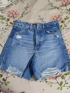 Distressed Denim Shorts