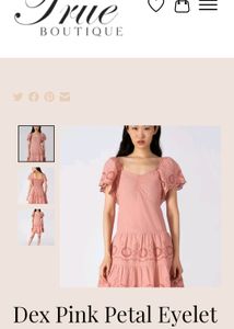 Korean Peach Cotton Schiffli Dress