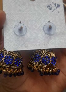 New navy blue earnings jhumka