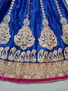 Royal Blue Embroidered Lehenga Skirt