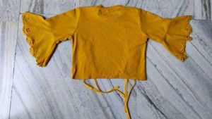 Mustard Bell Sleeve Top