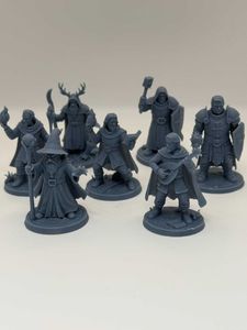 collection of seven hero miniatures,